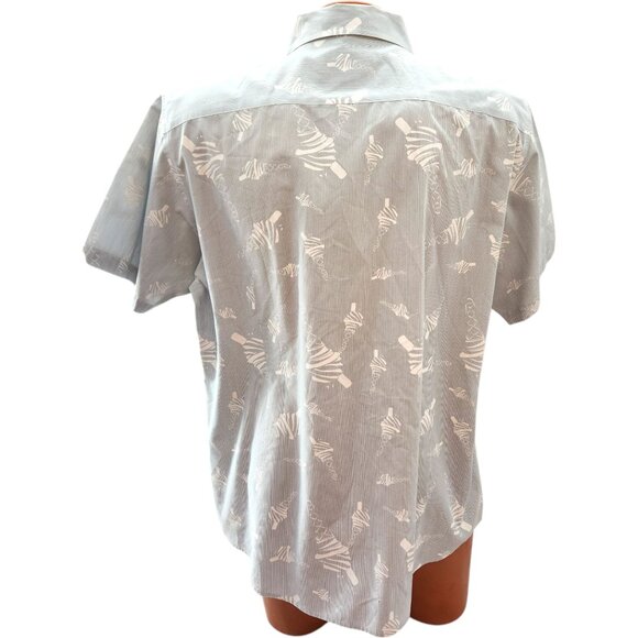 Ben Sherman Vintage Men's Short Sleeve Cotton Button-Up Shirt Abstract Print - Picture 8 of 12